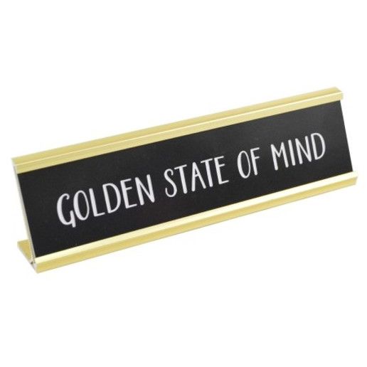 8x2 GOLDEN STATE OF MIND Print Metal Tabletop Plaque C/P 24
