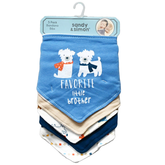 5pk DOG BANDANA BIBS - INTERLOCK C/P 72