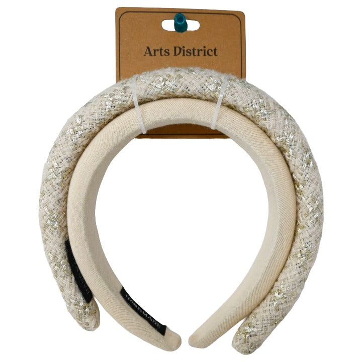 2pk Headband Set Thick Knit Light Tweed and Light Tan C/P 100