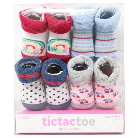 4pk Lav Girls Booties C/P 30 tictactoe TTT130347