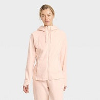 XL PINK WOMEN FLEECE FULL ZIP HOODED SWEATSHIRT C/P 12
