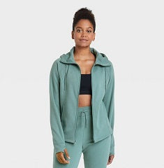 MD JADE  WOMEN FLEECE FULL ZIP HOODED SWEATSHIRT C/P 12