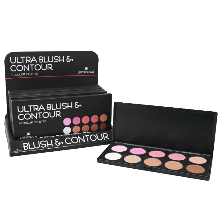 10 Color Blush & Contour Makeup Kit in 6pc Displayer C/P 48 JUST KOLOUR