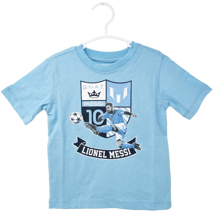 MESSI BLUE ACTION CREST GRAPHIC T-SHIRT 3-ASST SIZE 2T,3T,4T C/P 24