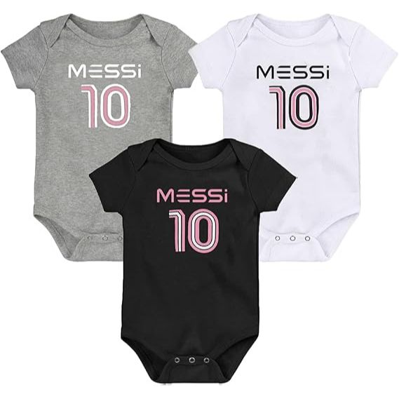 3pk BOYS MESSI SHORT SLEEVE BODYSUIT 3-ASST SIZE (12m-18m-24m) C/P 24