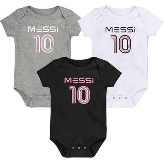 3pk BOYS MESSI SHORT SLEEVE BODYSUIT 3-ASST SIZE (12m-18m-24m) C/P 24