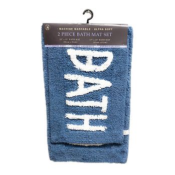 2pc BATH BLUE BATH MAT C/P 12