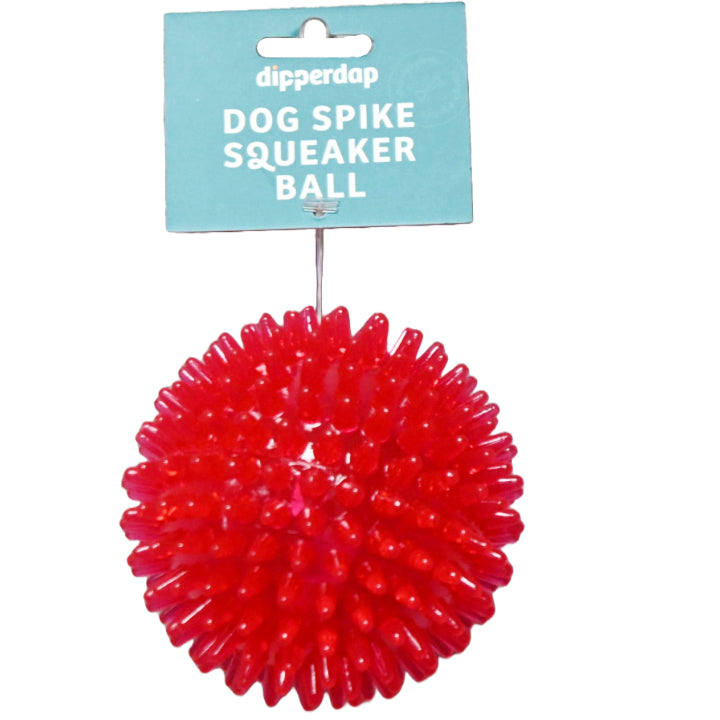 DOG SPIKE SQUEAKER BALL RED C/P 36