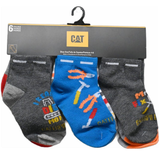 6pk 4-6 TODDLER BOYS I DIG MOM QTR SOCKS C/P 36
