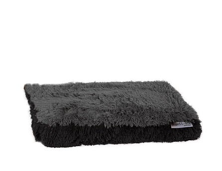 MEDIUM BLACK FUZZY PET BED C/P 12