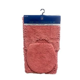 3pc EVELYN CORAL BATH MAT C/P 12