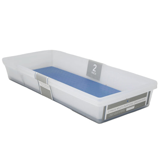 2pk Blue Drawer Organizer with Grey TPR 16x6.7x1.97" C/P 12