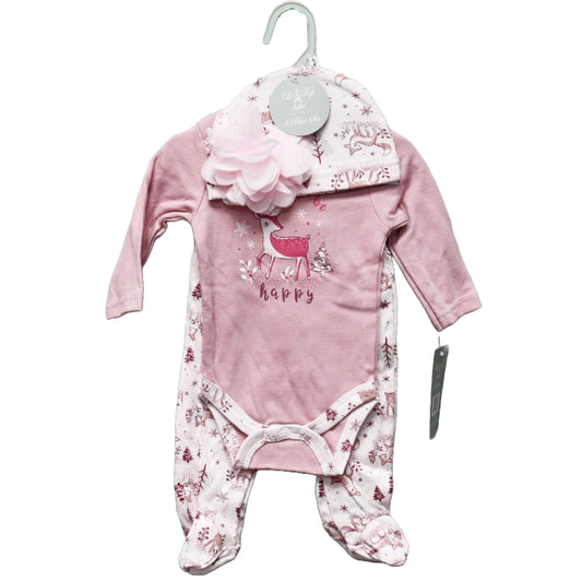 3pc DEER PINK FOOTED PANT SET C/P 48