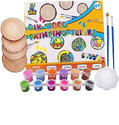 WOOD SLICE PAINTING PLAYSET KIT C/P 36