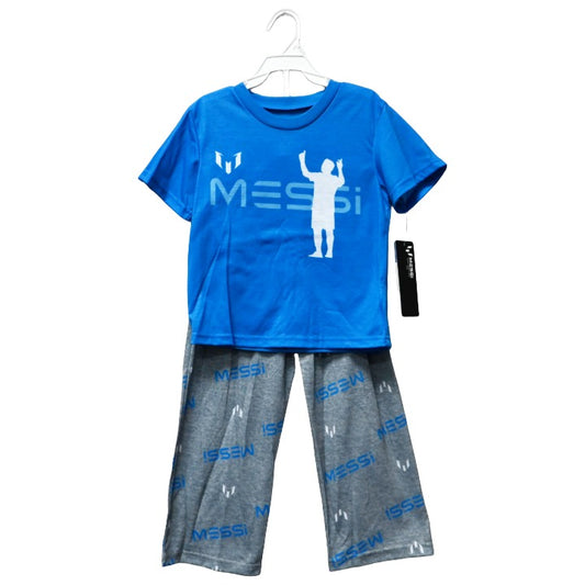 2pc BOYS BLUE/GRY MESSI S.SLEEVE TOP/PANT SLEEPWEAR SET 4-ASST SIZE C/P 24