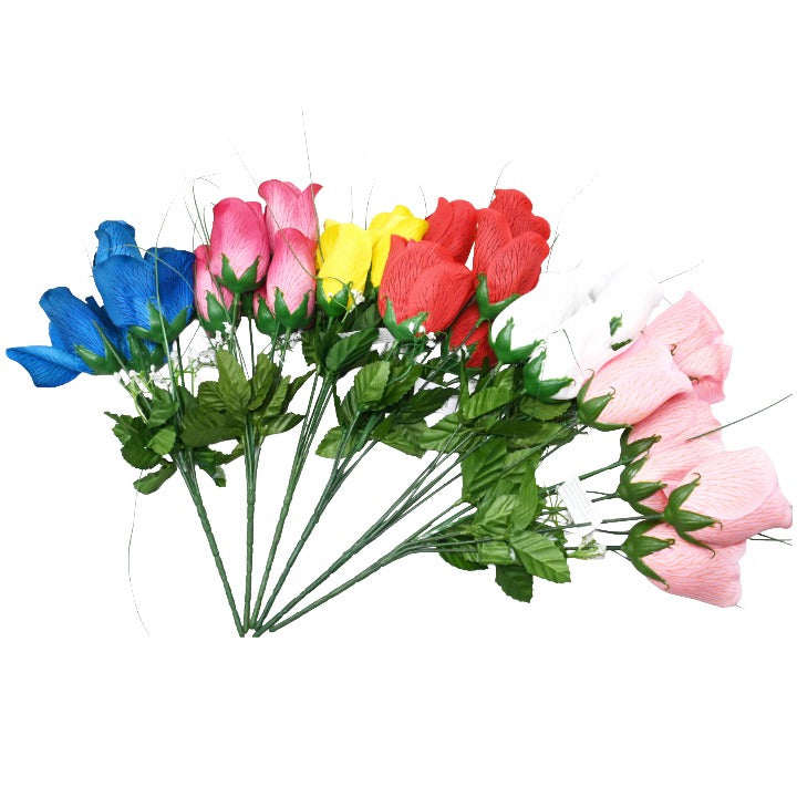 Asst Rose Bud Bush 6 Flowers C/P 288
