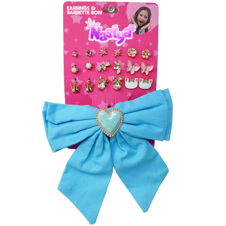 9pc Pnk Butterfly Earrings Heart Bow Set C/P 144 Inner Bag 36 Nastya