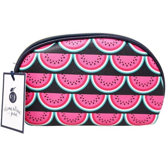 *OUTSIDE CA* DBL ZIP DOME COSMETIC BAG W/WATERMELON PRINT CLEMENTINE AND JANE C/P 40
