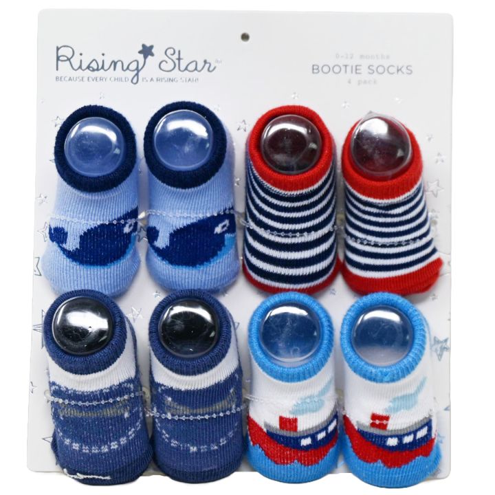 4pk 0-12m GENERIC INFANT BOYS BOOTIES C/P 96