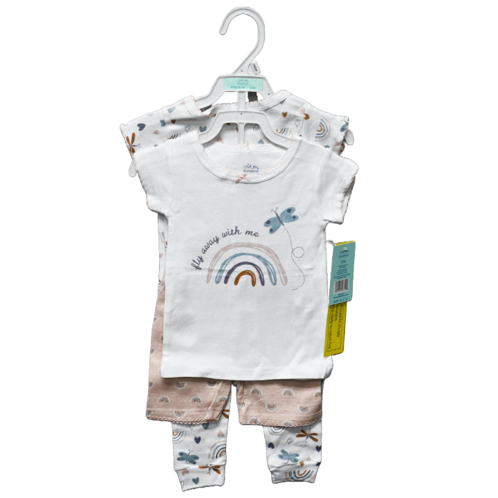 4pc BUTTERFLY SHORT SLEEVE SLEEPWEAR SET C/P 36