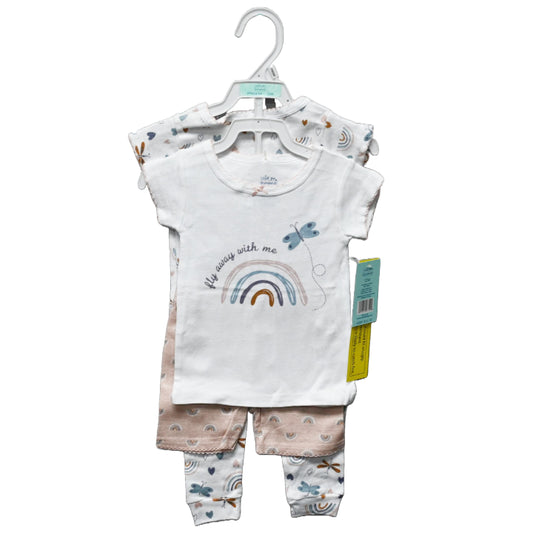 4pc BUTTERFLY SHORT SLEEVE SLEEPWEAR SET C/P 36