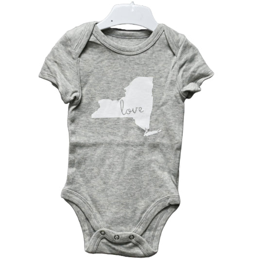 3-6 Month Gray State Onesie- New York C/P 48