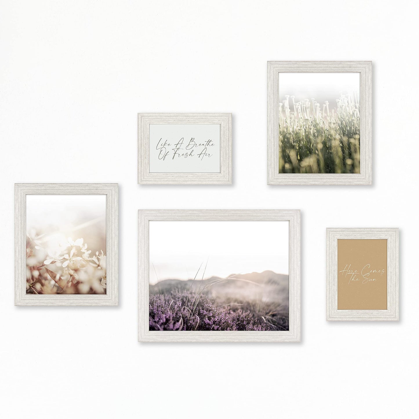 5pc GRAY WOODGRAIN FRAME SET C/P 1