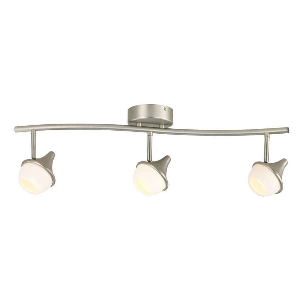 3-HEAD FROSTED WHITE LED DIRECTION RAIL TRACK LIGHT C/P 1,COLOR BOX