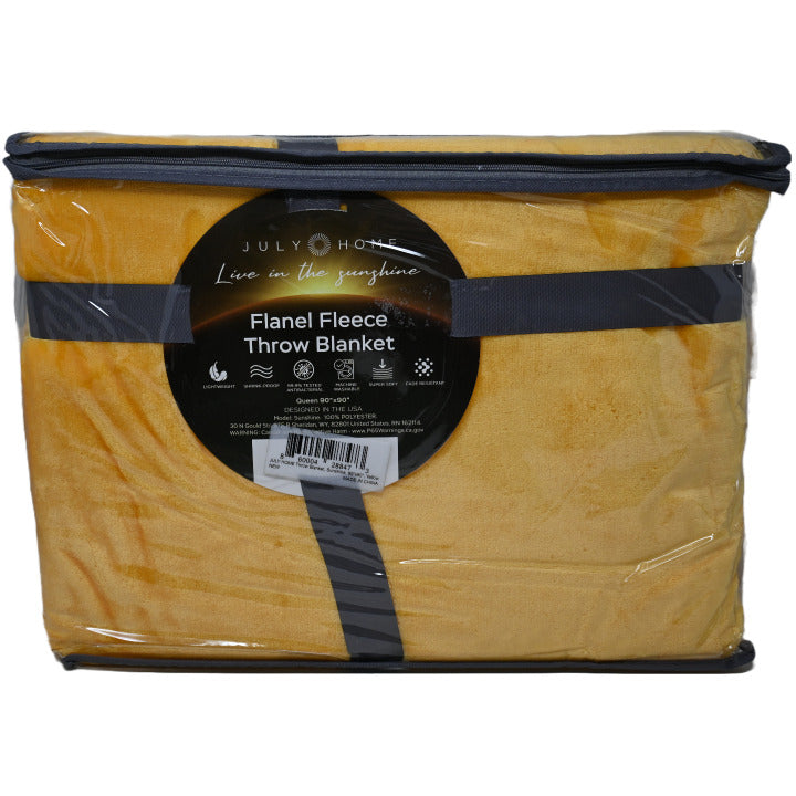 90"X90" SUNSHINE YELLOW QUEEN SIZE THROW BLANKET C/P 6