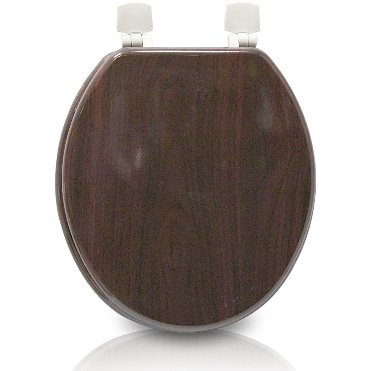 *OUTSIDE OF CA*Toilet Seat Elongated Deep Wood C/P 6