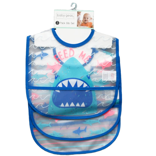 3pk SHARK PEVA BIBS C/P 48