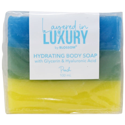 Peach 3.3oz Hydrating Bar Soap w/Glycerin & Hyaluronic Acid Body Soap BLOSSOM Layered in LUXURY C/P 72