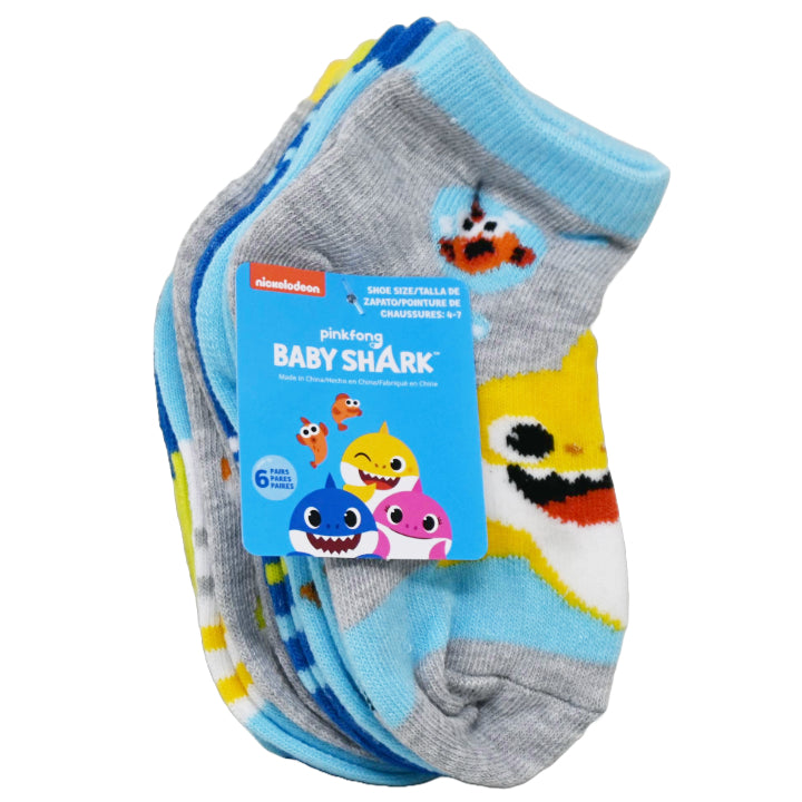 6pk 2T-4T BABY SHARK FUN QRT SOCKS C/P 24