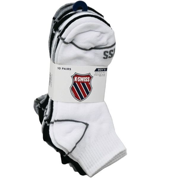 K-SWISS 10PK 9-11 BOYS QT STRIPE SOCKS C/P 36
