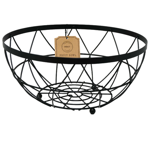 Matte Black Geo Pattern Fruit Bowl C/P 24