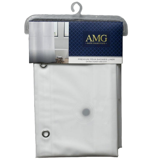70" x 72" Frosted PEVA Shower Liner wMetal Grommets and Weighed Magnetic Hem C/P 12