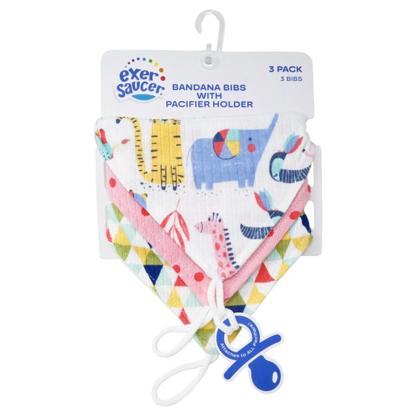 3pc Wht Pnk Bib Set C/P 36 Exersaucer