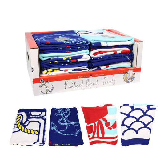 30"x60" NORDIC PRINTED ASSORTED BEACH TOWEL C/P 24