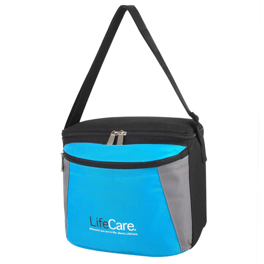 LIFE CARE BLUE/BLK DIAPER/BOTTLE BAG C/P 48