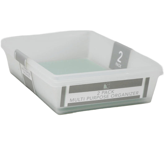 2pk Blue Drawer Organizer with Grey TPR 9.76x6.77x2.36" C/P 12