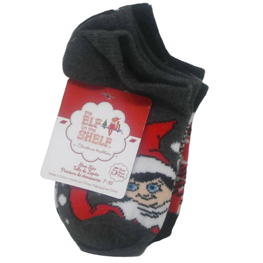 5pk ELF ON THE SHELF HOLIDAY PLAID NS SOCKS SIZE 4-6 C/P 60