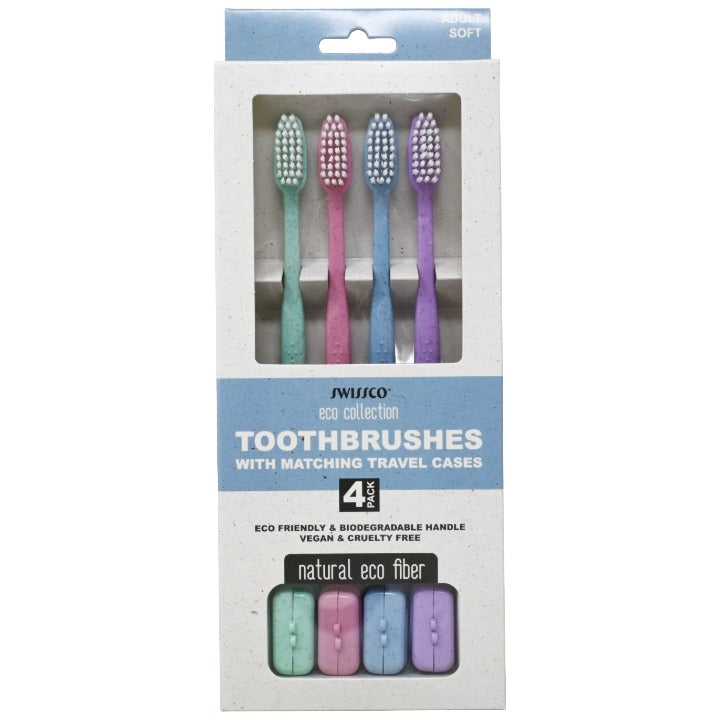 4pk Eco Toothbrushes C/P 72 Inner 12 Swissco