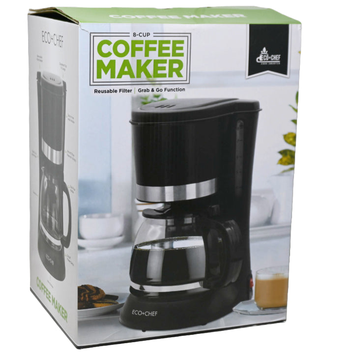 8-Cup Coffee Maker Black 900w ECO and CHEF C/P 6