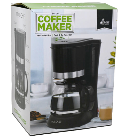 8-Cup Coffee Maker Black 900w ECO and CHEF C/P 6