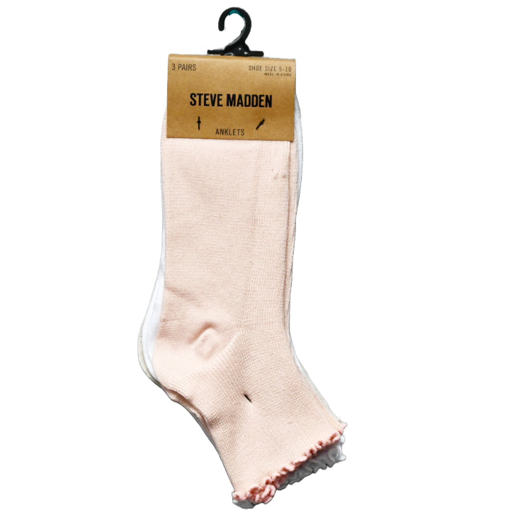 3pk ANKLET SOCKS STEVE MADDEN SIZE 9-11 C/P 36