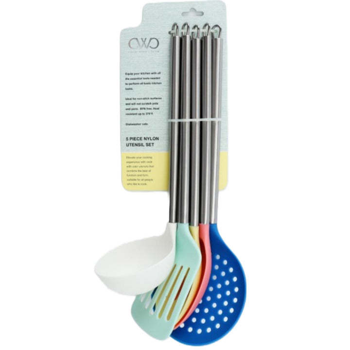 5pc NYLON MULTICOLOR UTENSIL SET C/P 48