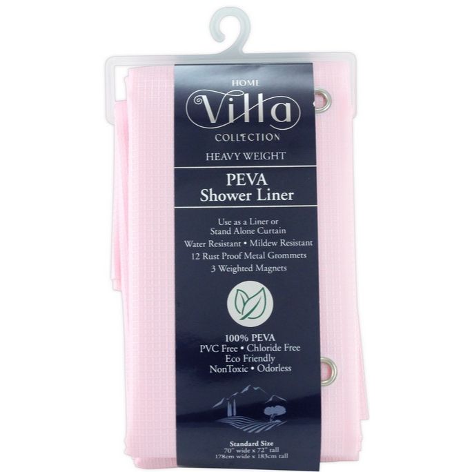 70"x72" PINK EMBOSSED PEVA SHOWER LINER C/P 24