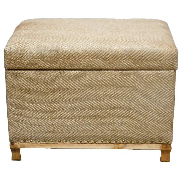 2pc Ottomans Wood and Rattan Lg Sm (2 UPC) C/P 1