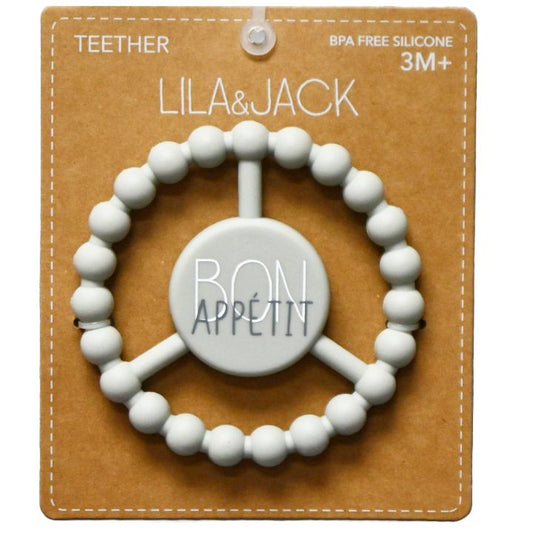 1pc Silicone Peace Teether - Gray "Bon Apetite" C/P 100