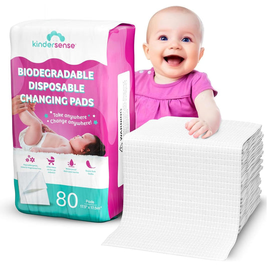 80pk Changing Pads Kindersense Disposable Biodegradable C/P 8